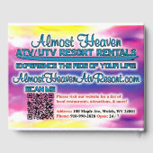 Ontwerp van het gastenboek voor Almost Heaven ATV (Achterkant)