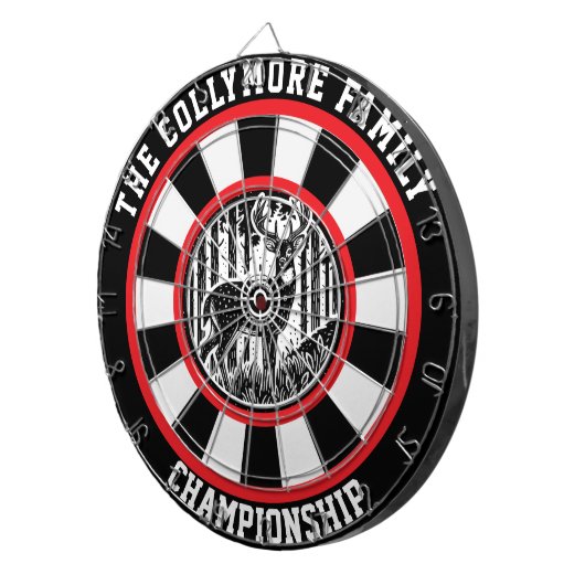 Ontwerp van het geweekte hertenbos dartbord (Voorkant Rechts)