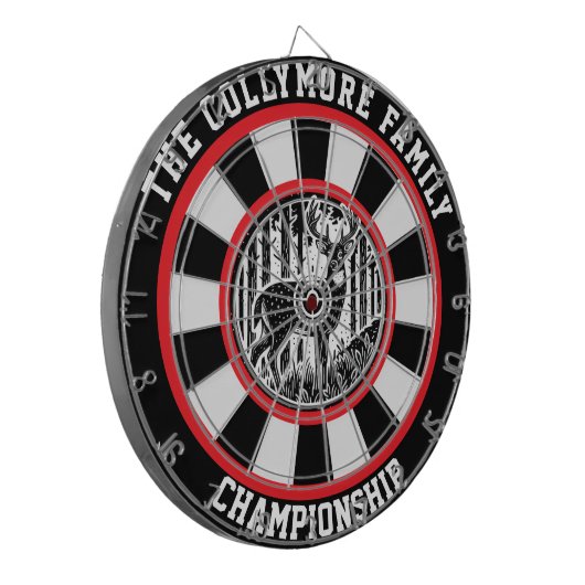 Ontwerp van het geweekte hertenbos dartbord (Voorkant Links)