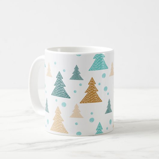 Ontwerp van het kerstboompatroon koffiemok (Voorkant links)