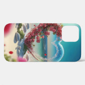 Ontwerp van het landschap met hart Case-Mate iPhone case (Achterkant (horizontaal))