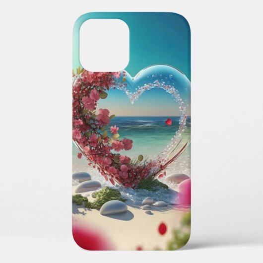 Ontwerp van het landschap met hart Case-Mate iPhone case (Achterkant)