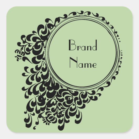 ontwerp van het merk Chic retro Vierkante Sticker (Voorkant)