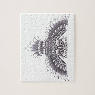Ontwerp van het oude Tattoo van de School Owl Legpuzzel