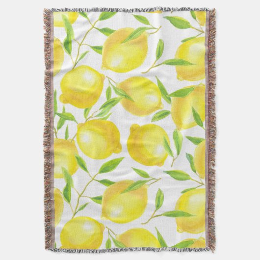 Ontwerp van het patroon van lemmetjes en bladeren deken (Voorkant Verticaal)