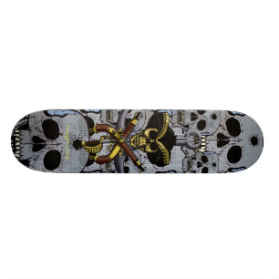 Ontwerp van het piraatskateboard van de schedel skateboard