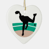 ontwerp van het silhouet van honkbalpitcher keramisch ornament (Rechts)