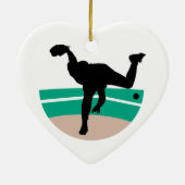 ontwerp van het silhouet van honkbalpitcher keramisch ornament (Achterkant)