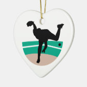 ontwerp van het silhouet van honkbalpitcher keramisch ornament (Links)