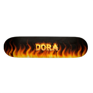 Ontwerp van het skateboard van Dora, vuurwerk en v