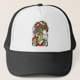 Ontwerp van het tattoo Eagle & Snake Trucker Pet