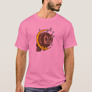Ontwerp van het Tattoo Owl en Moon T-shirt