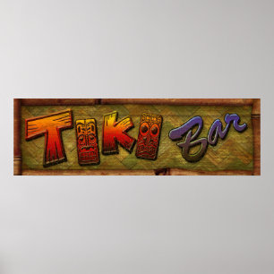 Ontwerp van het teken Tiki Bar Poster