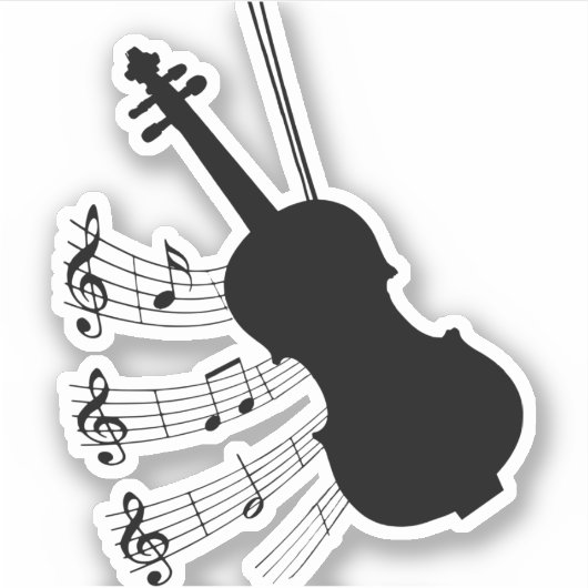 Ontwerp van het thema Violin Music Sticker (Voorkant)