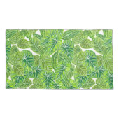 Ontwerp van het tropische blad van de waterverf kussensloop (Achterkant-Links)