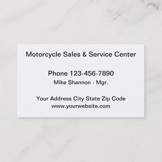 Ontwerp van het Visitekaartje van motorfietsen (Achterkant)