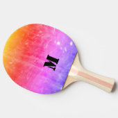 Ontwerp van het warm roze regenboogMonogram Tafeltennisbatje (Zijkant)