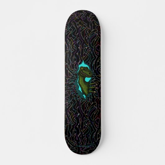 Ontwerp van het wolvelociraptor dinosaur skateboar skateboard (Voorkant)