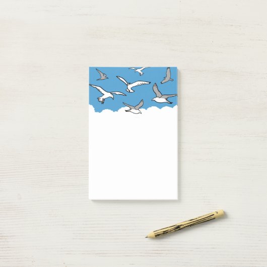 Ontwerp van hoge vliegvogels post-it® notes (Op bureau)