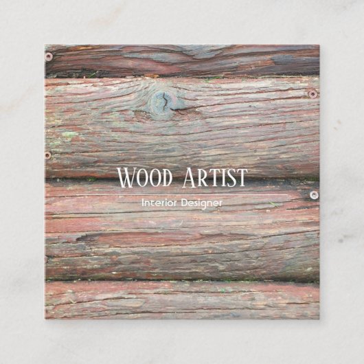 Ontwerp van houtextuur vierkante visitekaartje (Voorkant)