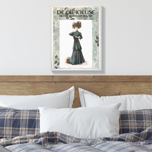  ontwerp van illustratie van Mode  dame Canvas Afdruk (Insitu (Slaapkamer))