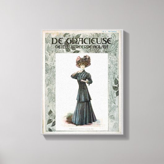 ontwerp van illustratie van Mode dame Canvas Afdruk (Voorkant)