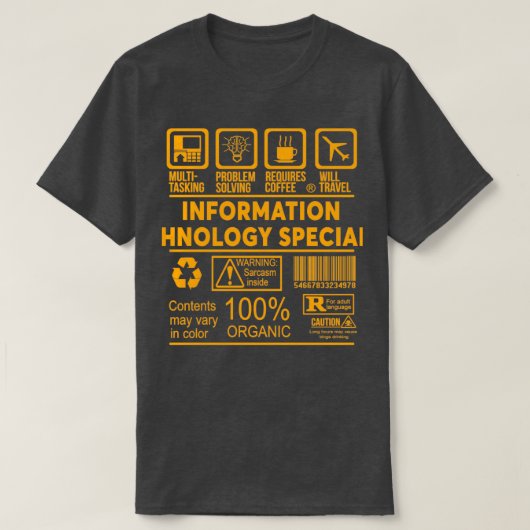 ONTWERP VAN INFORMATIETECHNOLOGIE SPECIALIST NICE T-SHIRT (Design voorkant)