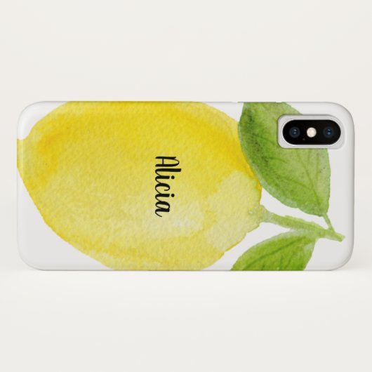 Ontwerp van Iphone Case Lemon-Waterverf (Achterkant (horizontaal))