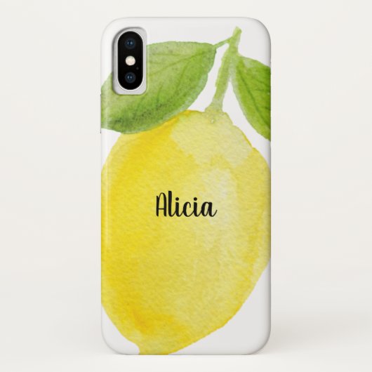 Ontwerp van Iphone Case Lemon-Waterverf (Achterkant)