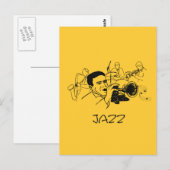 Ontwerp van JAZZ-muzikant Briefkaart (Voorkant / Achterkant)