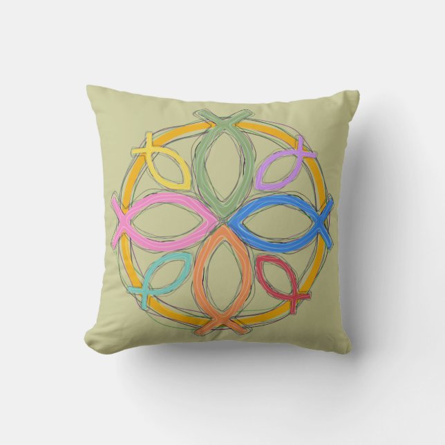 ONTWERP VAN JESUS FISH CIRCLE KUSSEN (Voorkant)