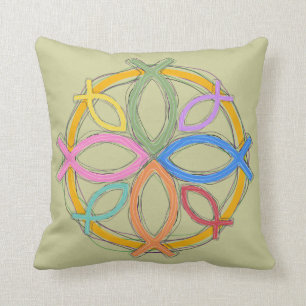 ONTWERP VAN JESUS FISH CIRCLE KUSSEN