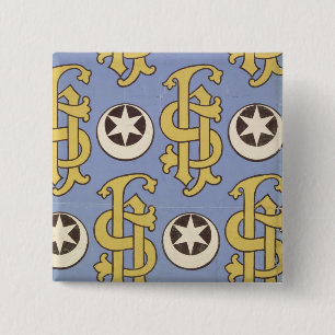 Ontwerp van kerkelijke achtergrond voor Star en Cl Vierkante Button 5,1 Cm