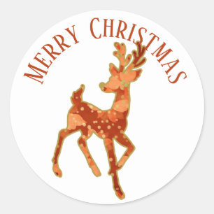 Ontwerp van kerst sticker/rendier/politie ronde sticker