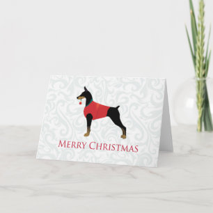 Ontwerp van Kerstmis van de Hond van Pinscher van Feestdagen Kaart