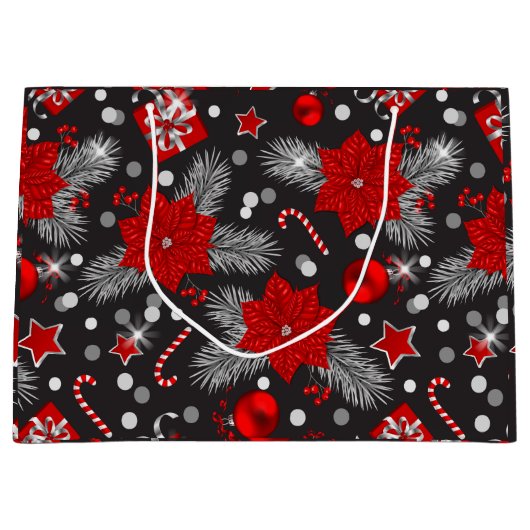 Ontwerp van kerstversieringspatroon groot cadeauzakje (Voorkant)