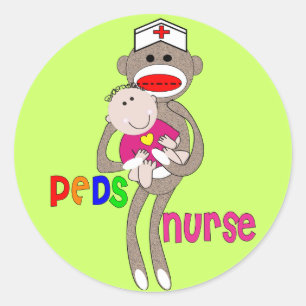 Ontwerp van kindercontactaap ronde sticker