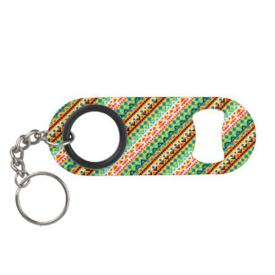 Ontwerp van kleurrijke aztec-patronen sleutelhanger flessenopener