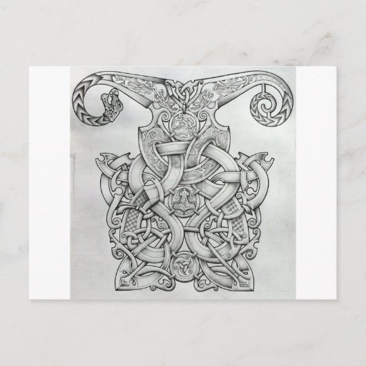 ONTWERP VAN KNOTWORK VIKING & OSEBERG BRIEFKAART (Voorkant)