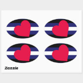 ONTWERP VAN LEEREN REGENBOOGVLAGSTREPEN OVALE STICKER (Vel)