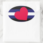 ONTWERP VAN LEEREN REGENBOOGVLAGSTREPEN OVALE STICKER (Tas)