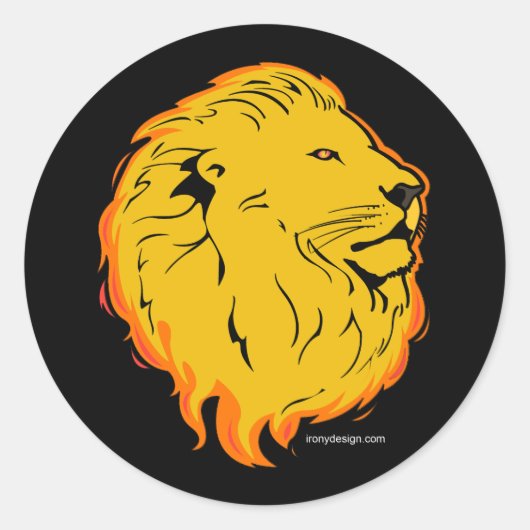 Ontwerp van Lion Art Ronde Sticker (Voorkant)