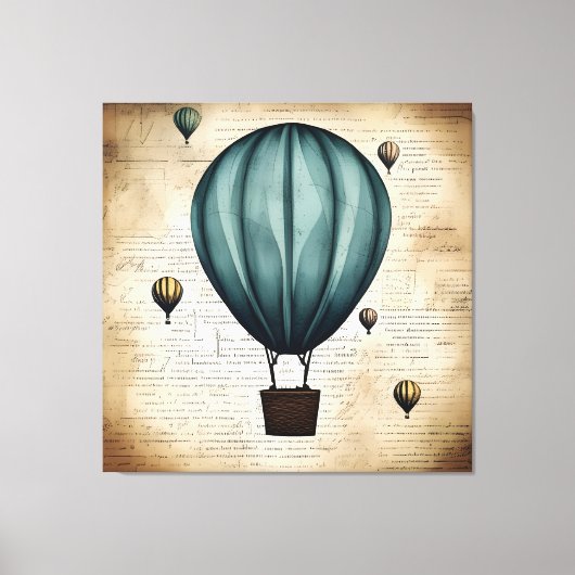  ontwerp van luchtballon, potloodschets canvas afdruk (Voorkant)