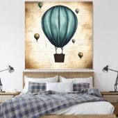  ontwerp van luchtballon, potloodschets canvas afdruk (Insitu (Slaapkamer))