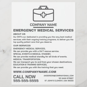 Ontwerp van medische verpakking, EMT, Paramedische Flyer