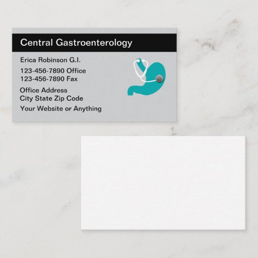 Ontwerp van medische Visitekaartjes voor gastro-en (Voorkant / Achterkant)