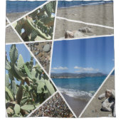 Ontwerp van mediterrane collage douchegordijn (Voorkant)