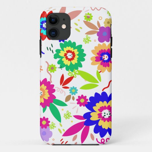 ontwerp van meerregenboogkleurige bloem en -blader Case-Mate iPhone case (Achterkant)