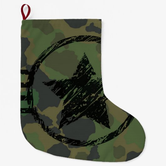 ontwerp van militaire camouflage grote kerstsok (Voorkant)
