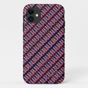 Ontwerp van mini-Abstracte Teenslippers (roze/rood iPhone 11 Hoesje